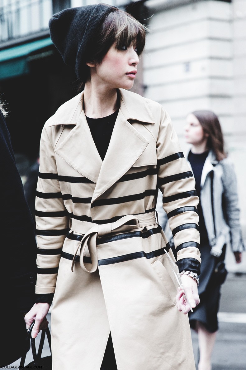 Paris_Fashion_Week-Fall_Winter_2015-Street_Style-PFW-Striped_trench-Beanie-Stella_McCartney-