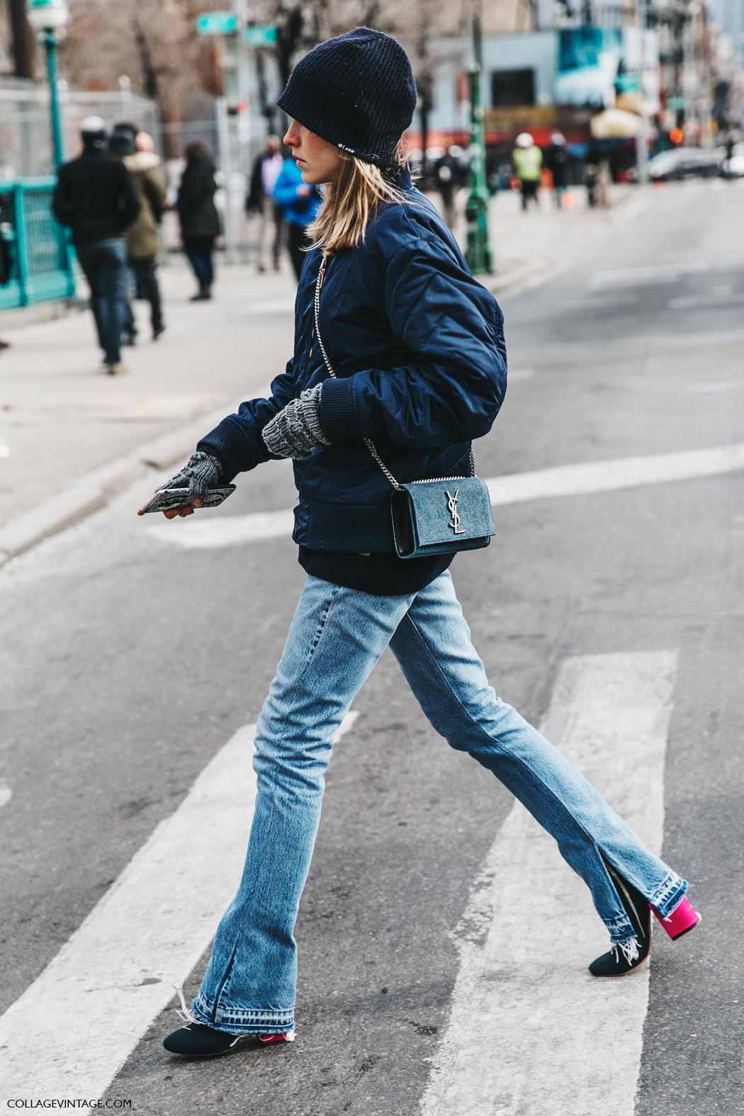 NYFW-New_York_Fashion_Week-Fall_Winter-17-Street_Style-Saint_Laurent_Bag-Jessica_Minkoff-Jeans-Bomber-1