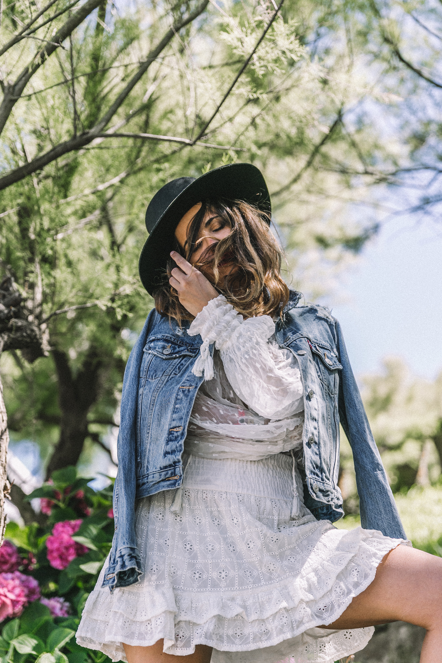 White_Outfit-Denim_Jacket-Lack_Of_Color_Hat-Outfit-Biarritz-Levis-Live_In_Levis-Street_Style-Summer-Boho_Skirt-Collage_Vintage-52