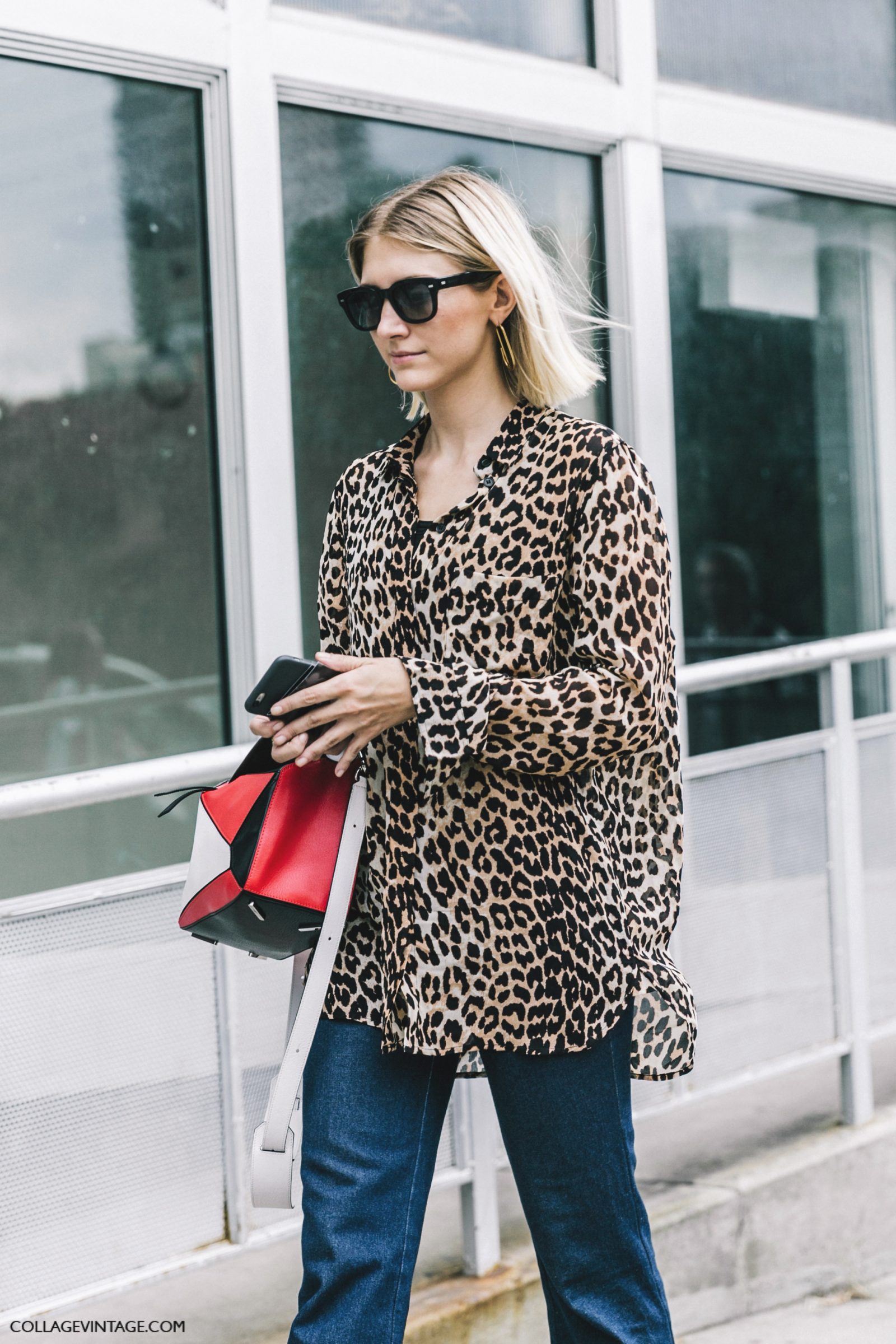 nyfw-new_york_fashion_week_ss17-street_style-outfits-collage_vintage-leopard_blouse-jeans-puzzle_bag_loewe